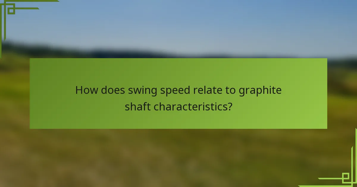 How does swing speed relate to graphite shaft characteristics?