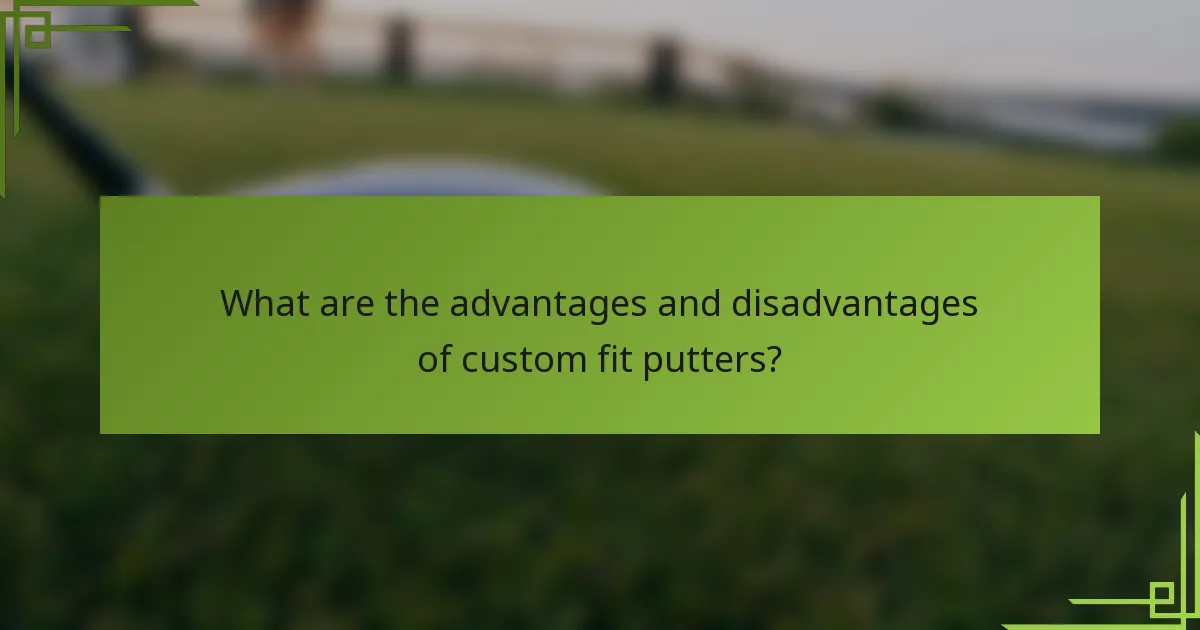 What are the advantages and disadvantages of custom fit putters?