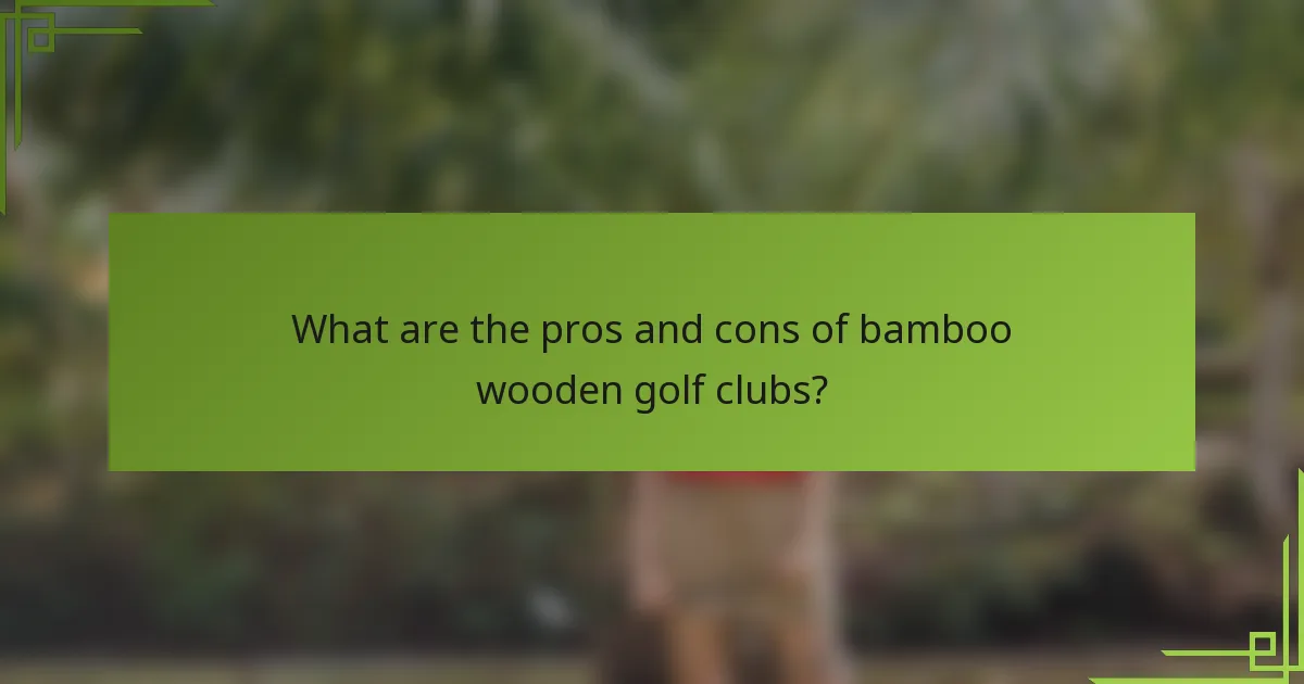 What are the pros and cons of bamboo wooden golf clubs?