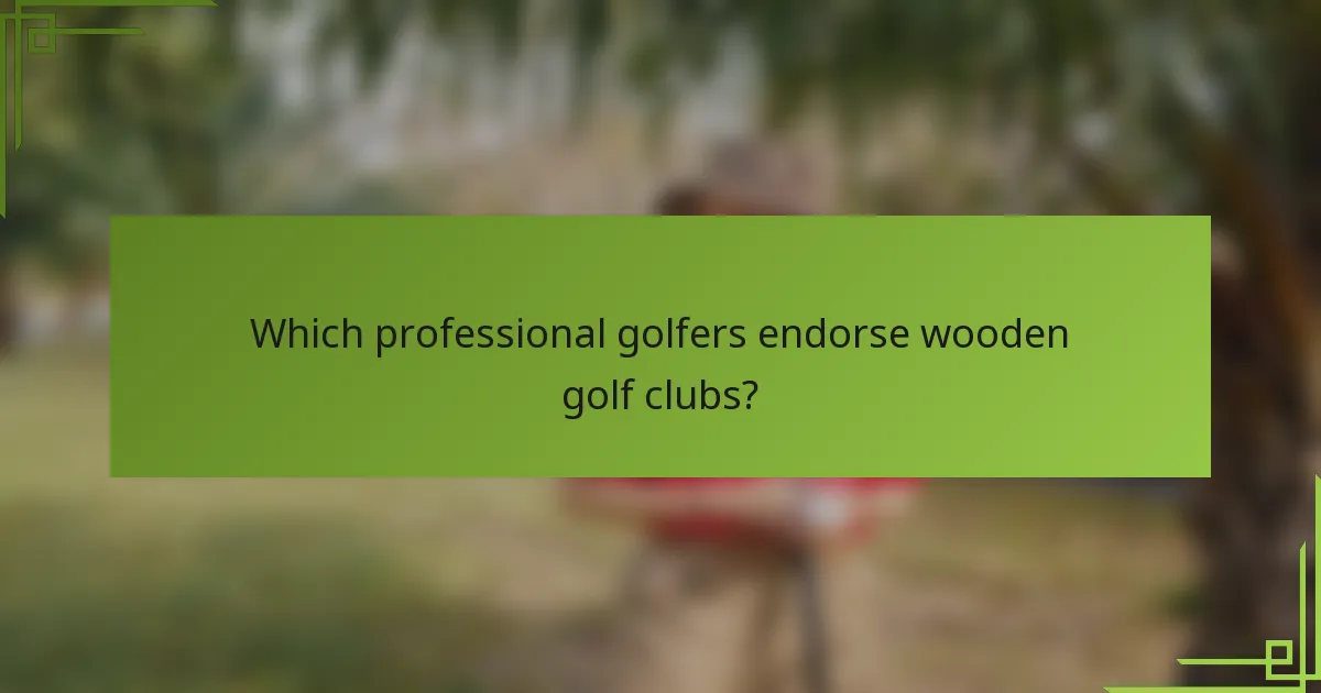 Which professional golfers endorse wooden golf clubs?